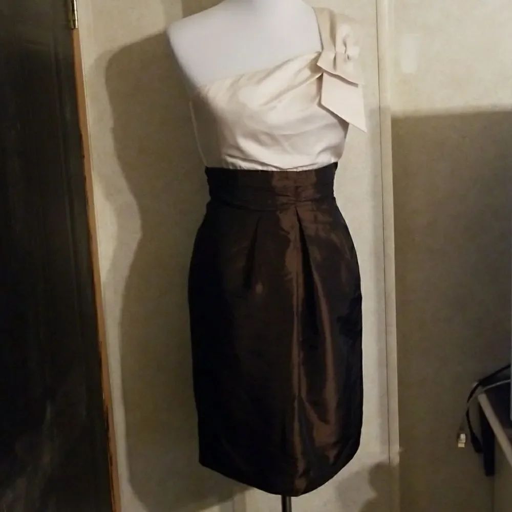 Max and Cleo one shoulder lined cocktail dress
